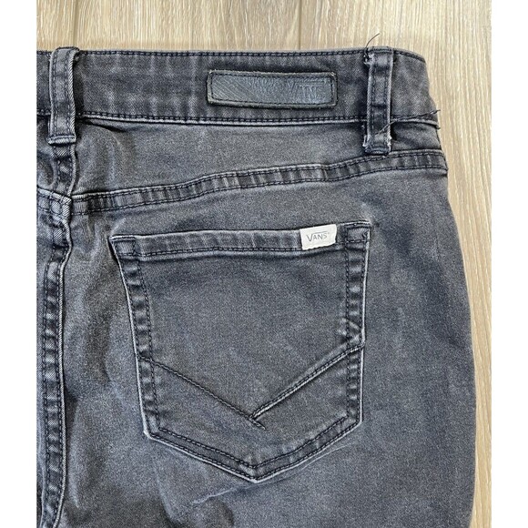 Vans Black Distressed Stretch Skinny Jeans Juniors Size 9 (29” x 25.5”) - Picture 6 of 7